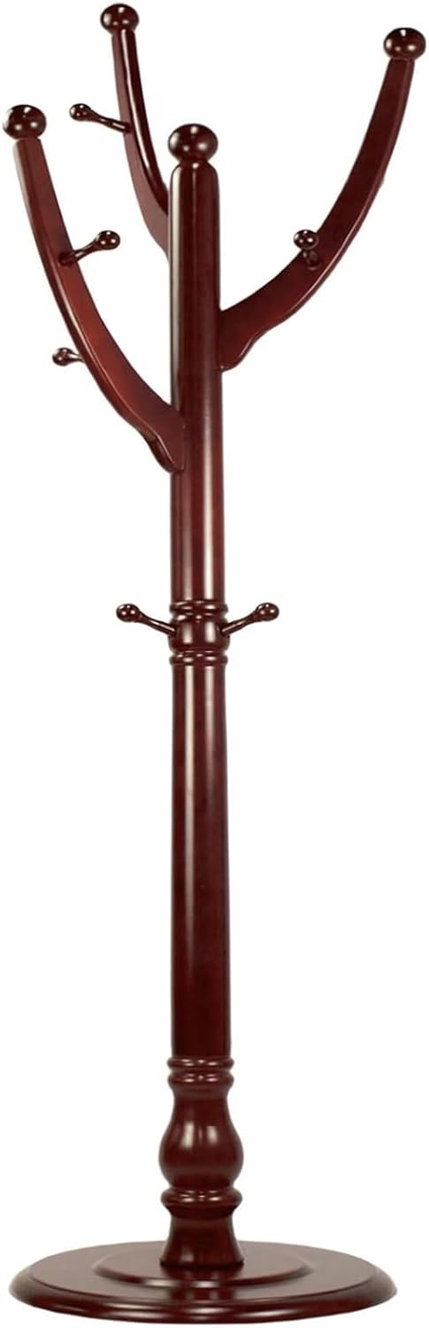 Freestanding Wood Coat Rack with 11 Hooks J93574