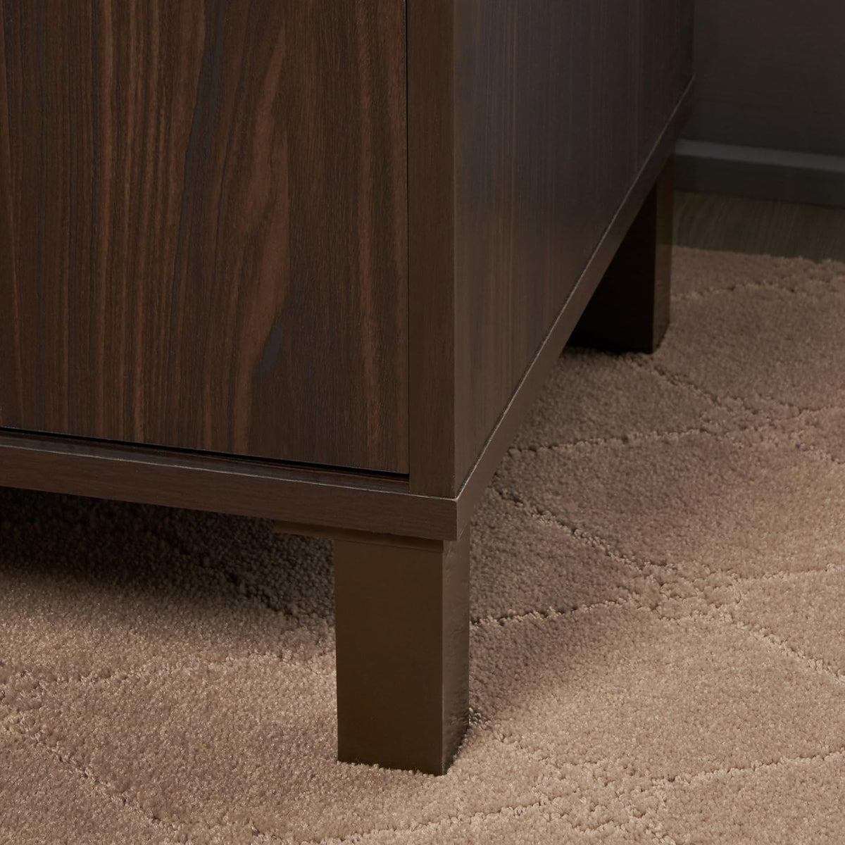 2-Shelf Faux Wood Cabinet, Walnut / Brown M534