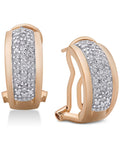 Diamond J-Hoop Earrings Rose Gold V996