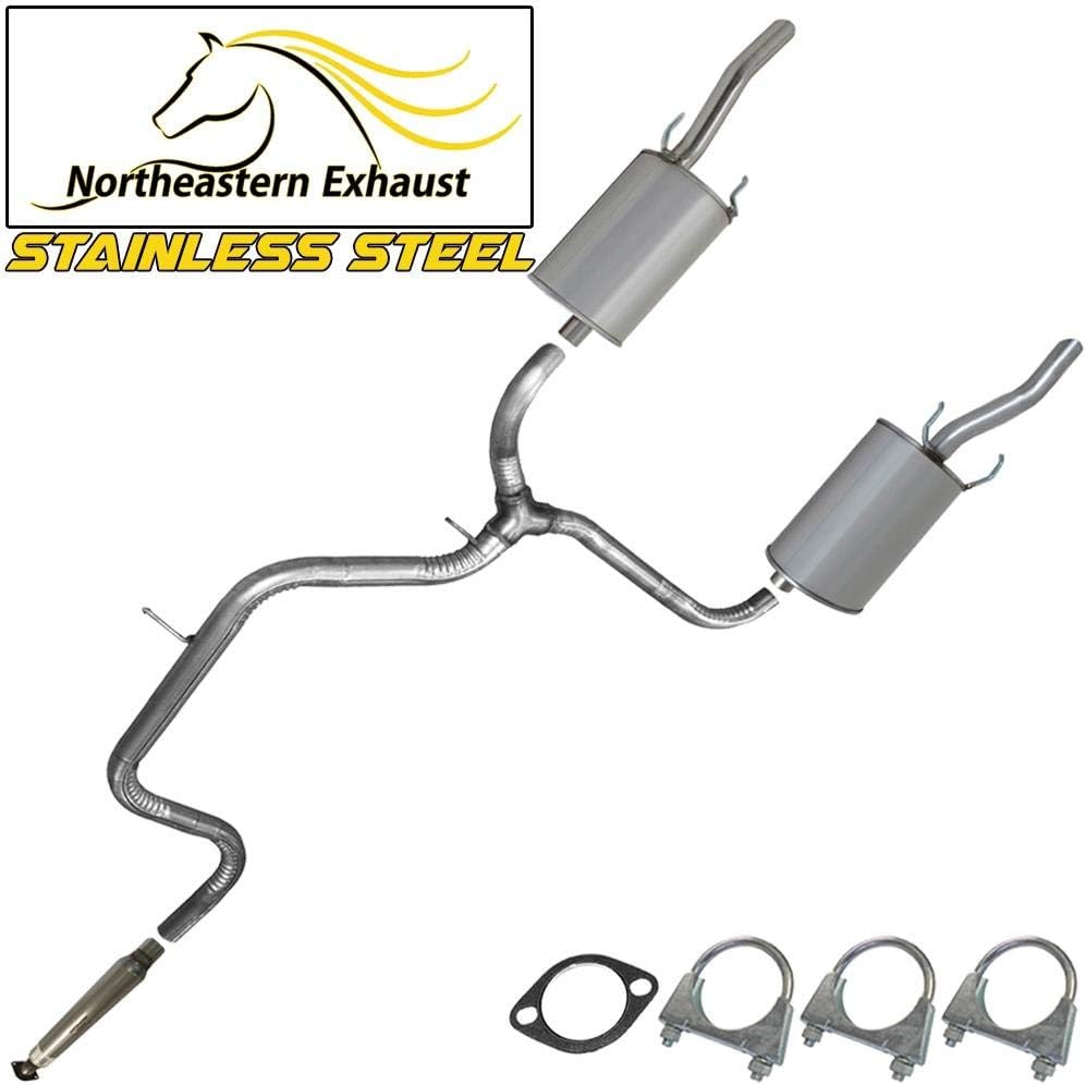 Stainless Steel Resonator Muffler Pipe Exhaust System Kit U34430
