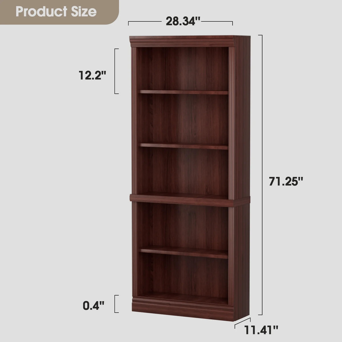 5-Shelf Wooden Corner Bookcase L413888