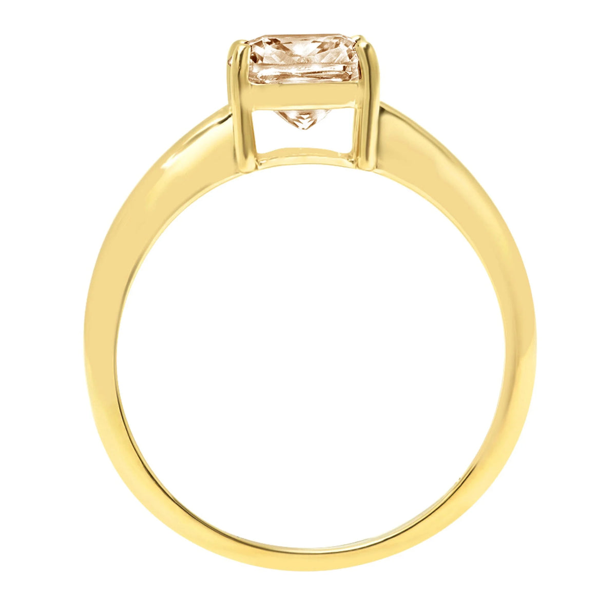 2.5ct Cushion Cut Yellow Moissanite 14k Yellow Gold Ring Size 8.5 M6729