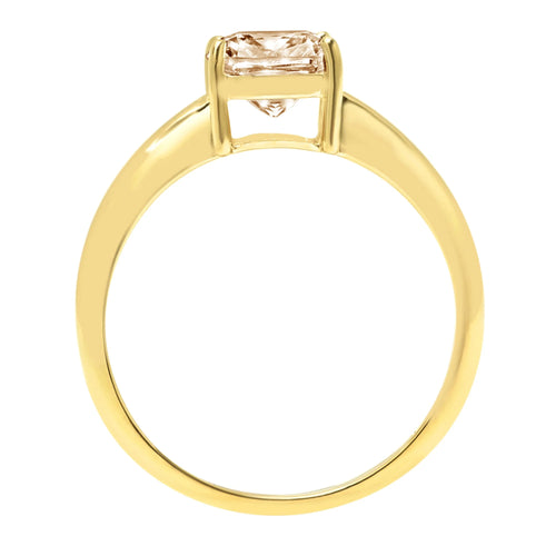 2.5ct Cushion Cut Yellow Moissanite 14k Yellow Gold Ring Size 8.5 M6729