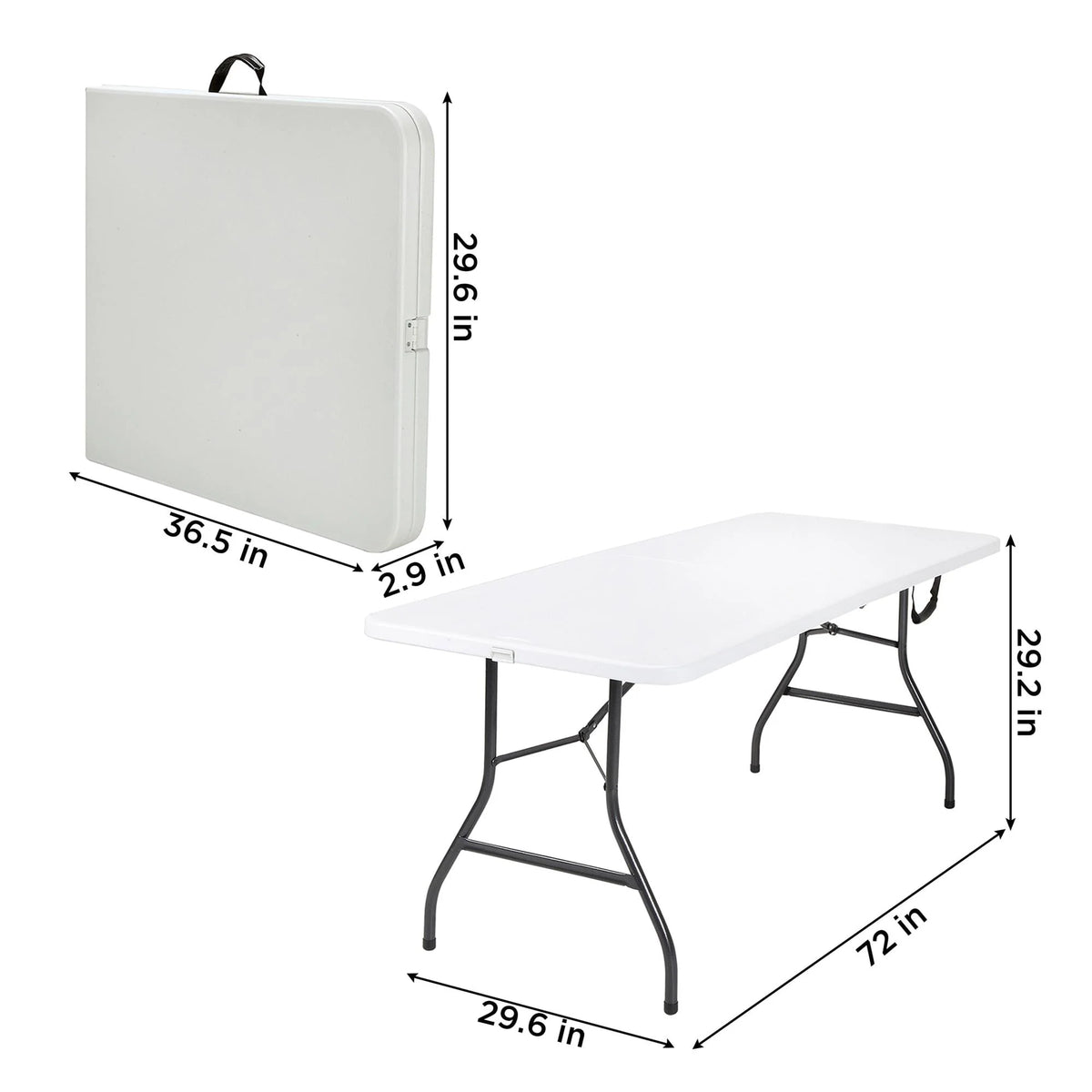 6 Foot Folding Table White Speckle X330055