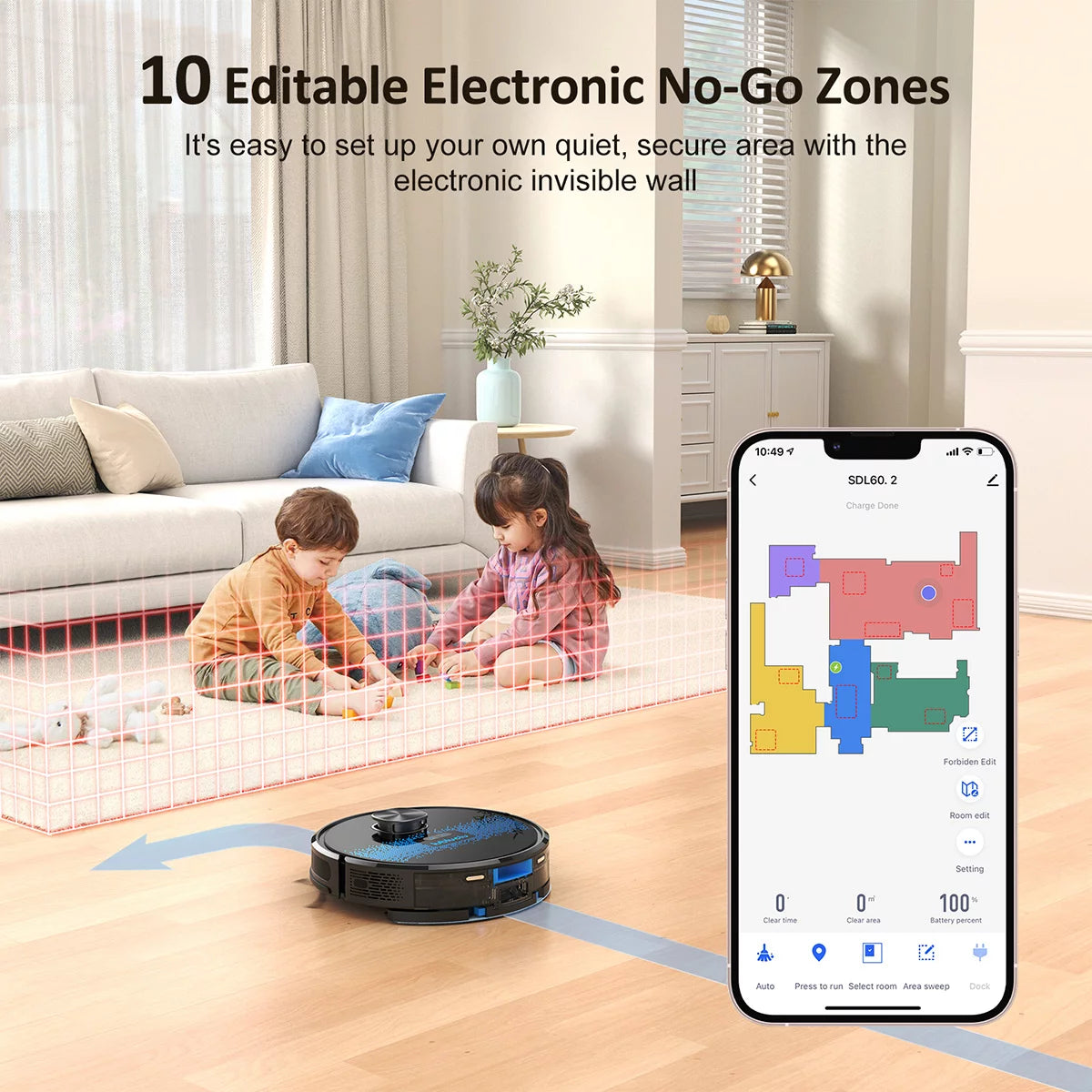 Robot Vacuum and Mop with 3000Pa Suction D50477