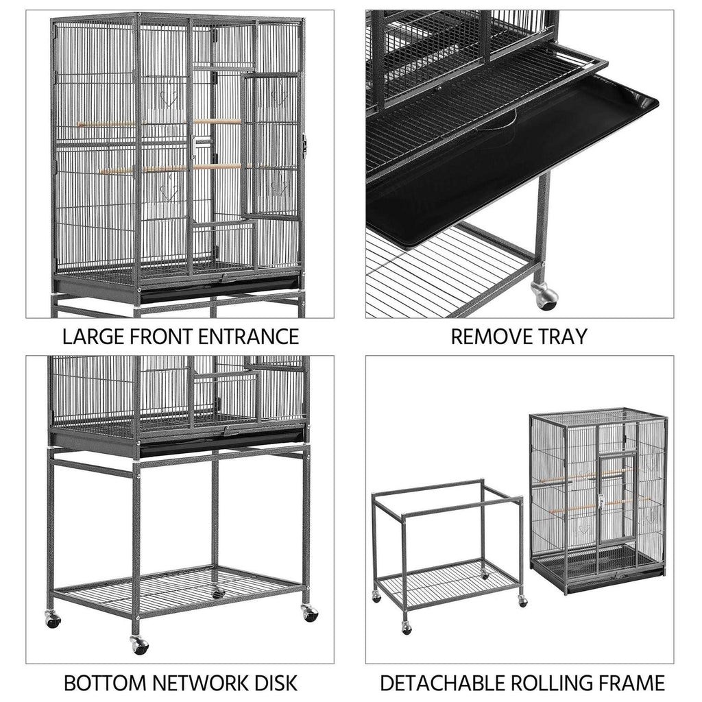 Metal Bird Cage with Rolling Detachable Stand H433