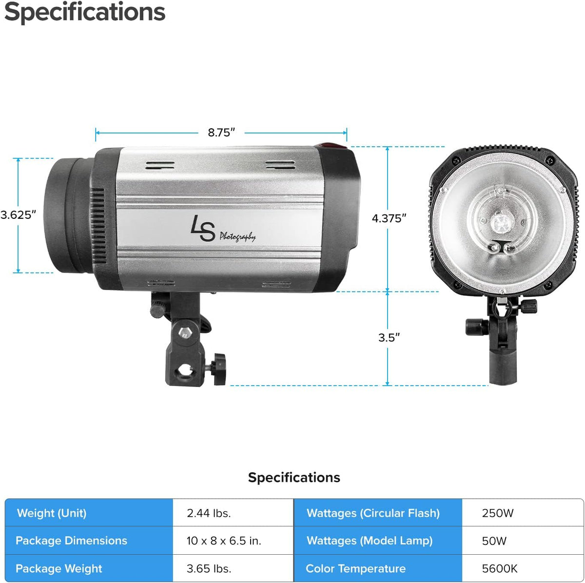 300W 5600K Flash Strobe Monolight with Wireless Trigger & Receiver J21468