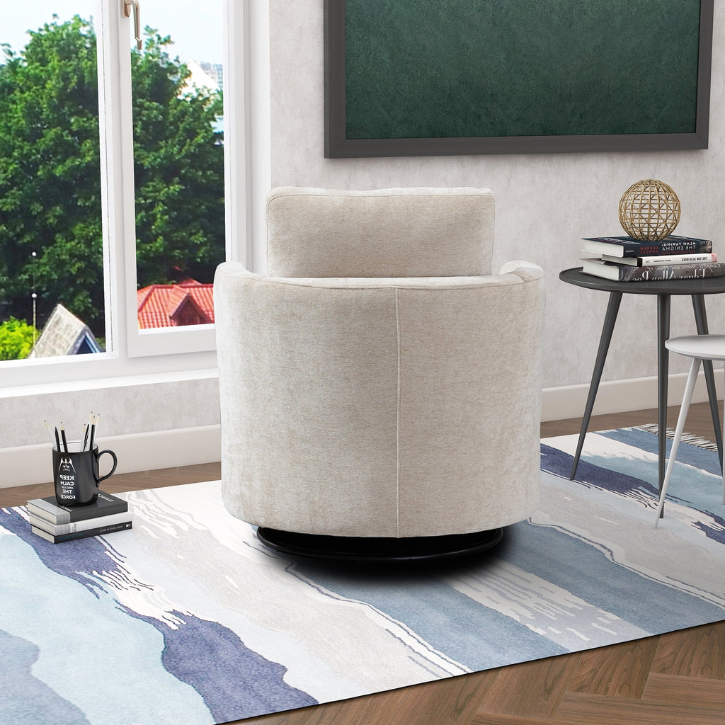 Chenille Round Swivel Accent Chair P23189