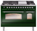 48 Dual Fuel Natural Gas Range Emerald Green Chrome Trim O25406
