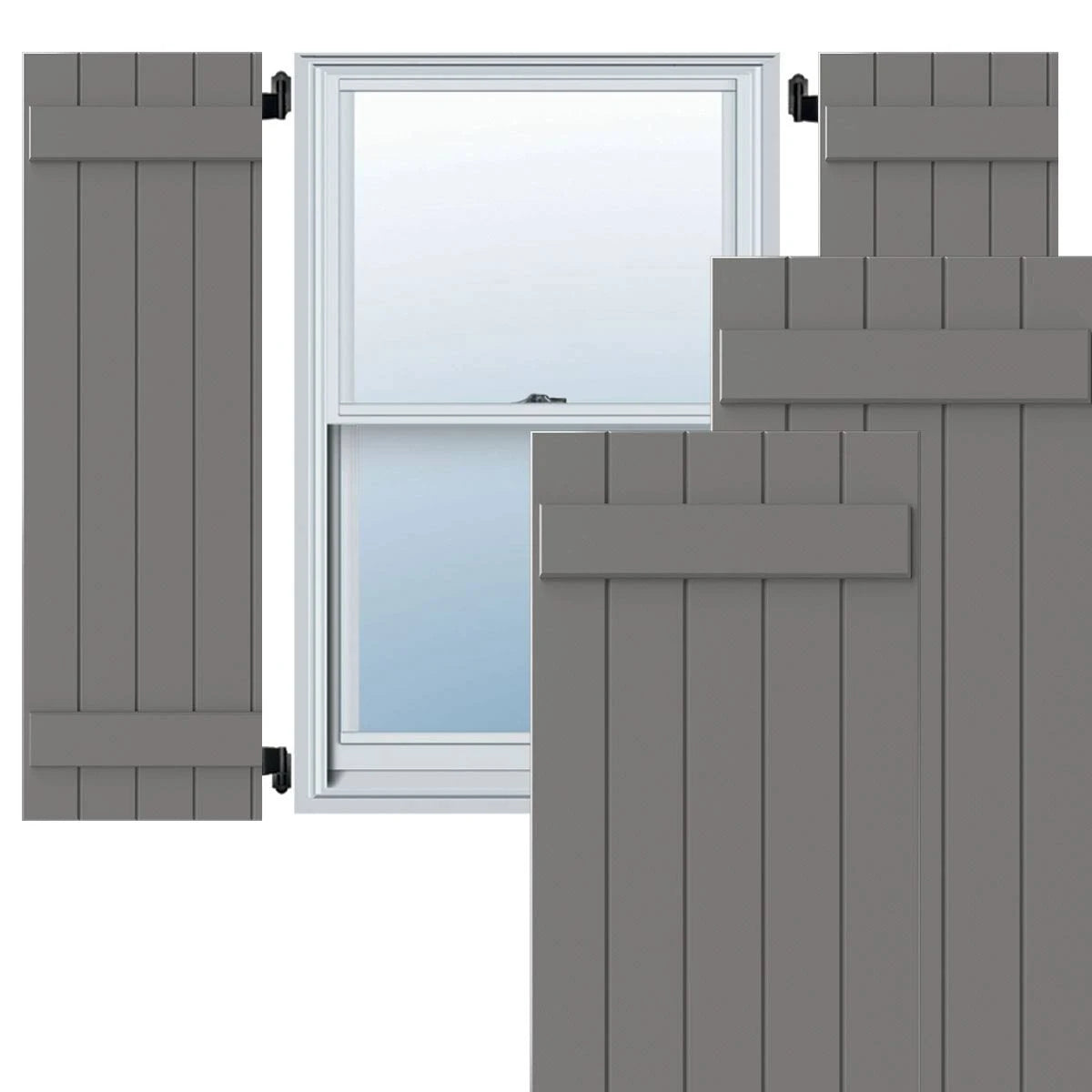 18x22W x 70x22H Primed Composite Board-n-Batten Shutters (Per Pair) N9150
