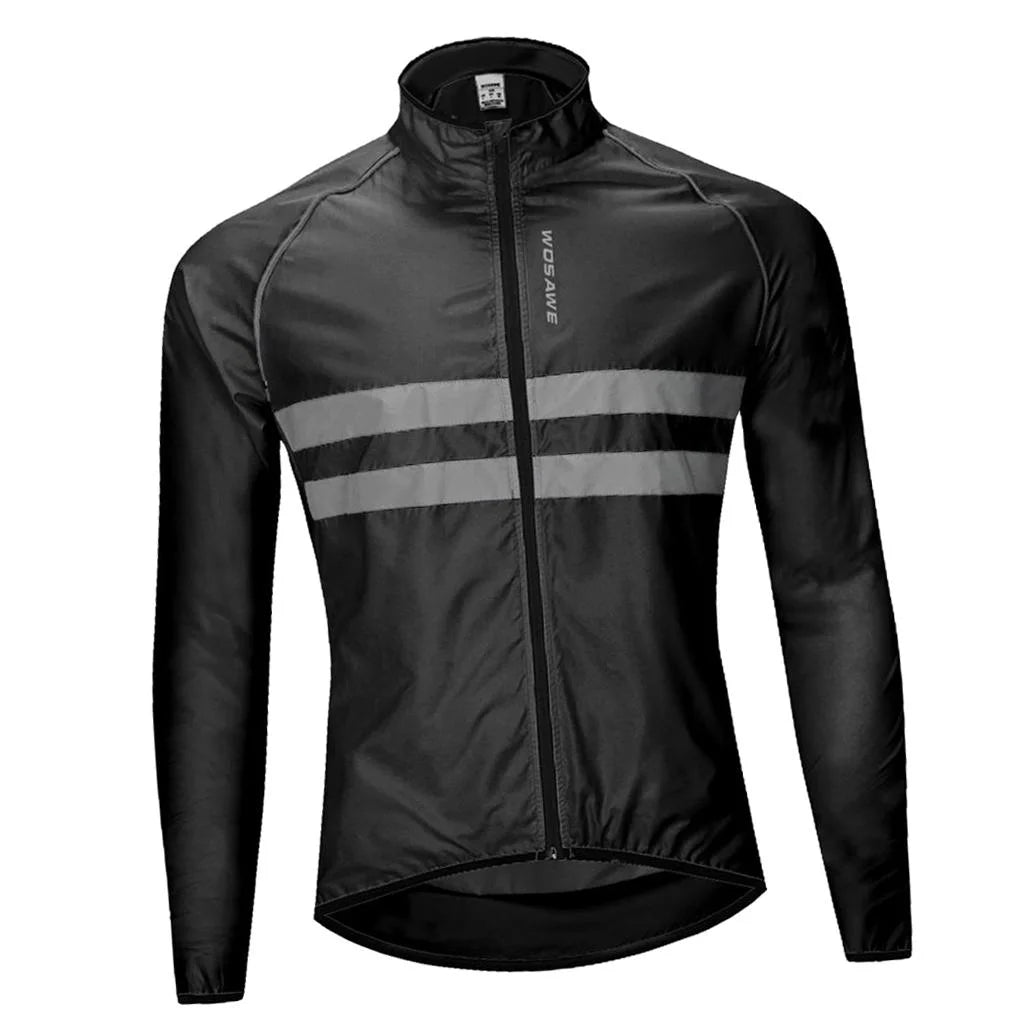 Black XXL Windproof Long-Sleeve Riding Jacket F24187