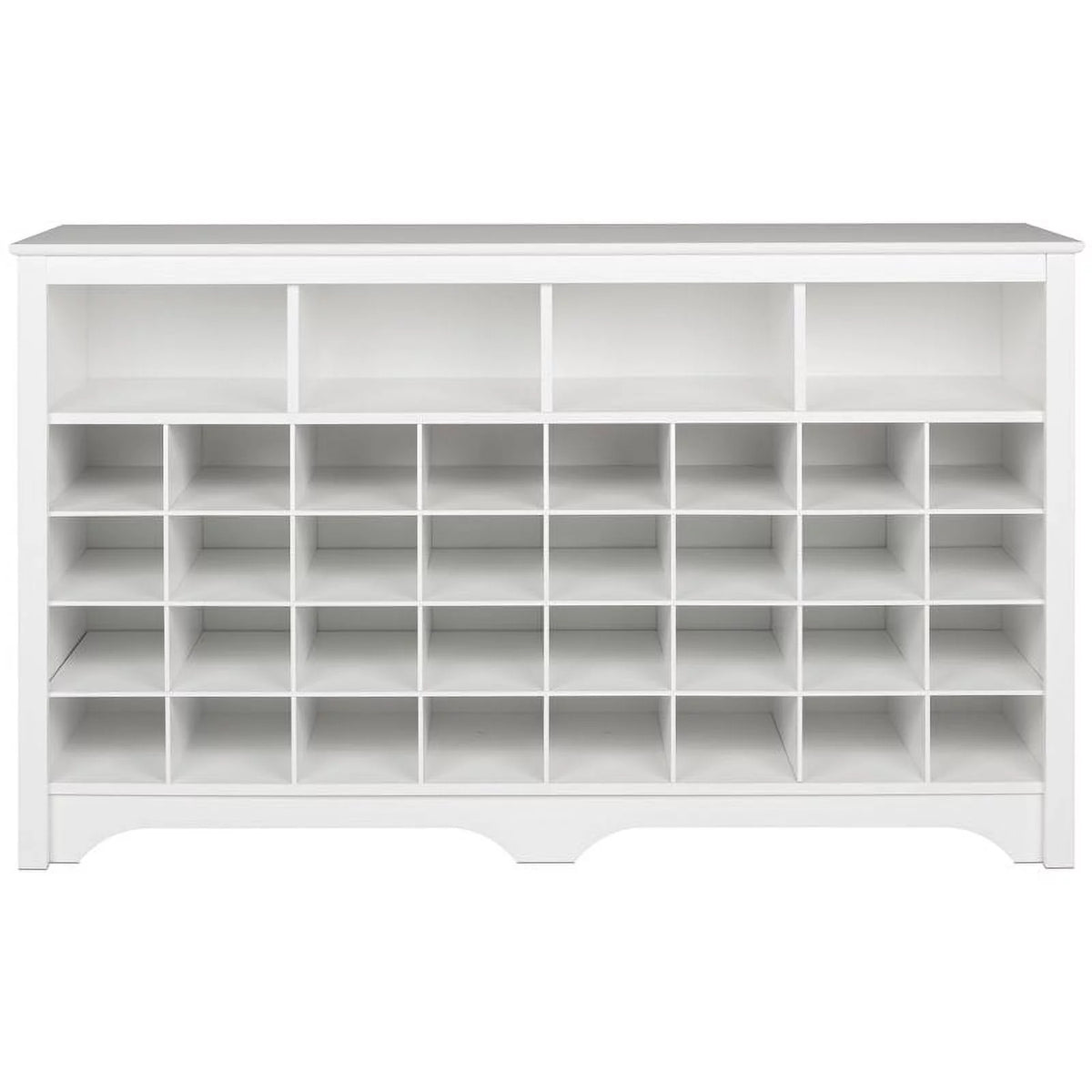 White 36 Cubby Engineered Wood Shoe Cubby Console S151