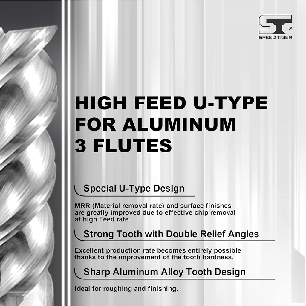 Carbide Square End Mill 3 Flute 3/16 5 Pieces Pack of 2 Z73353