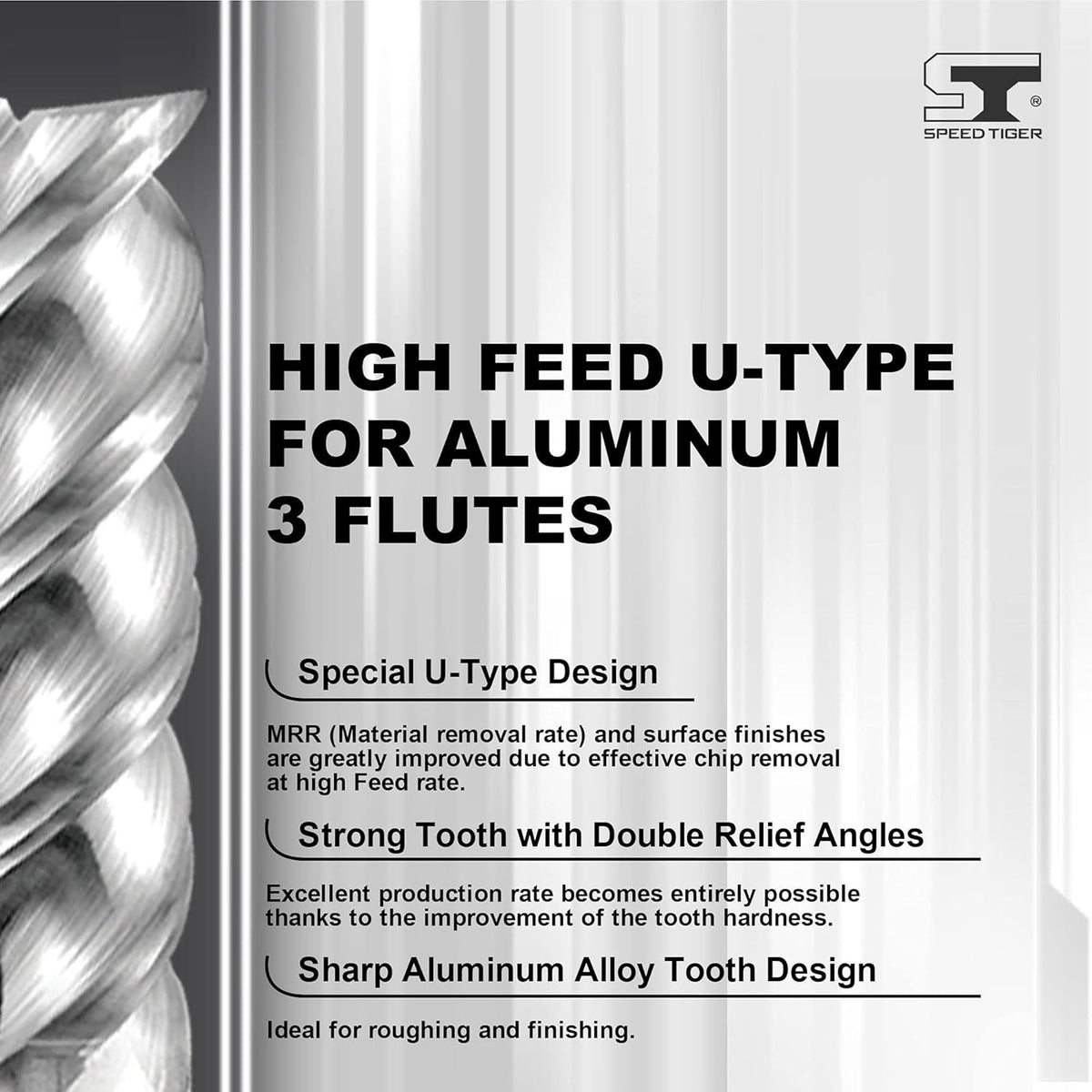 Carbide Square End Mill 3 Flute 3/16 5 Pieces Pack of 2 Z73353