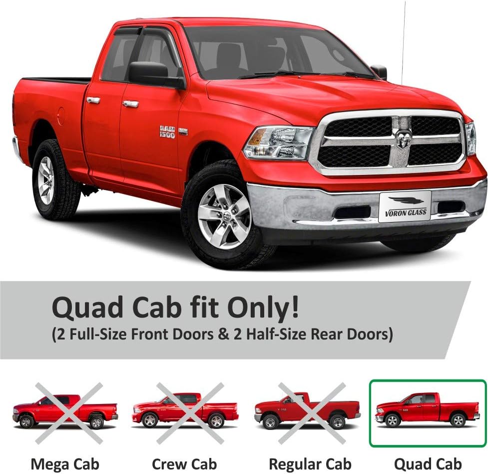 Glass Tape-on Rain Guards for Trucks, 4 Pieces O303726