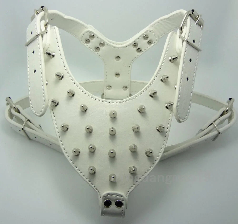 Spiked Studded Leather Dog Harness Q36108