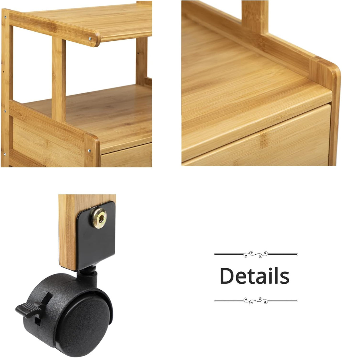 3-Tiers Mobile Printer Stand with Drawer I3415