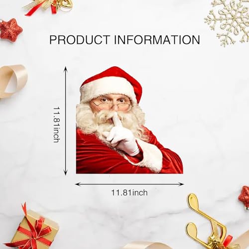 2 PCS Santa Claus Car Window Stickers, 8.6In x 11.8In Waterproof PVC Single-Transparent Vehicle Decals Q9074