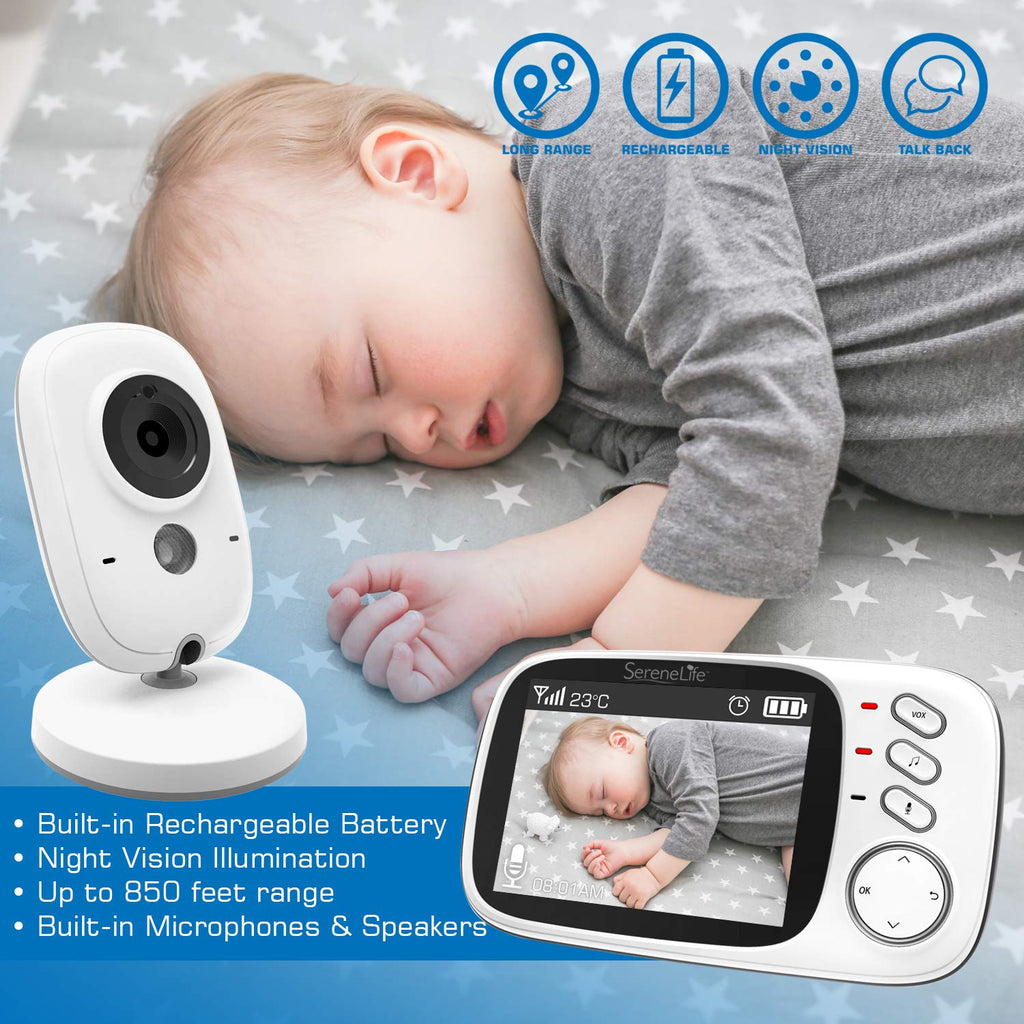Video Baby Monitor Night Vision Temperature Monitoring Portable 2” Color Screen U10241