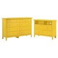 Yellow 2-Piece 8-Drawer Dresser and 4-Drawer TV Stand O672