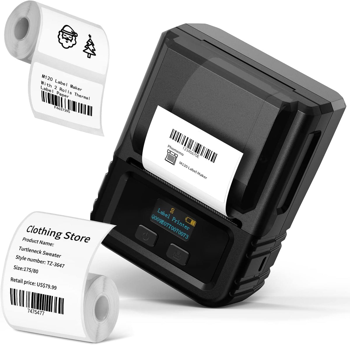 White Pack of 2 Bluetooth Thermal Label Printer X6800