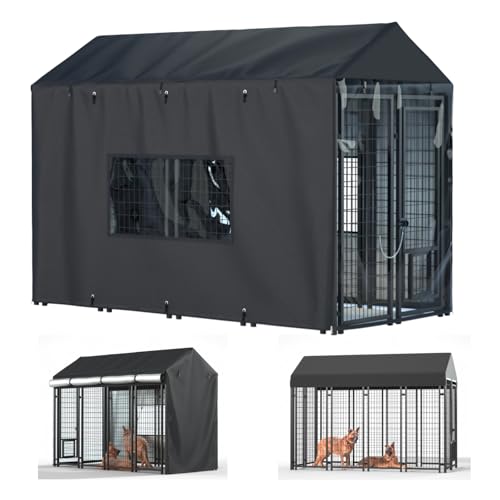 Black Heavy Duty Waterproof Dog Kennel Cover Q92728