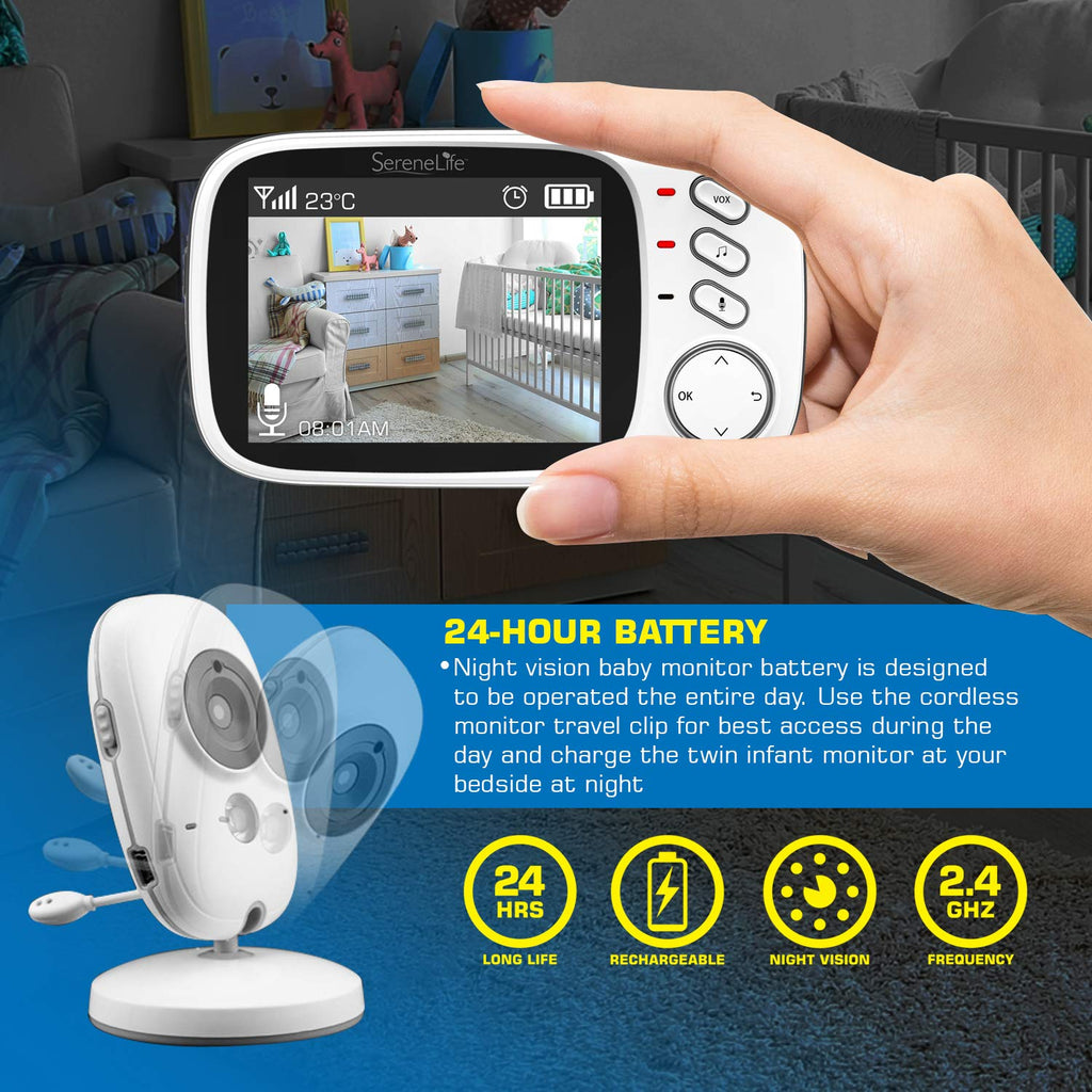 Video Baby Monitor Night Vision Temperature Monitoring Portable 2” Color Screen U10241