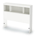 White Wood Twin Size Bookcase Headboard R78889