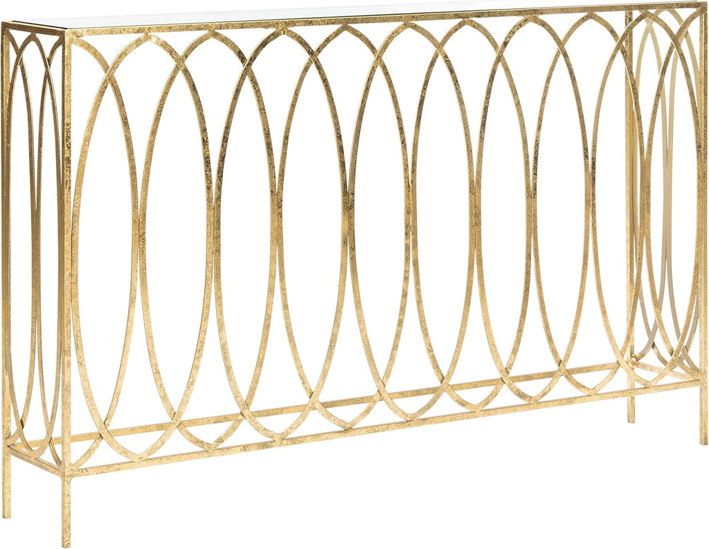 Gold Foil and Glass Console Table G1575