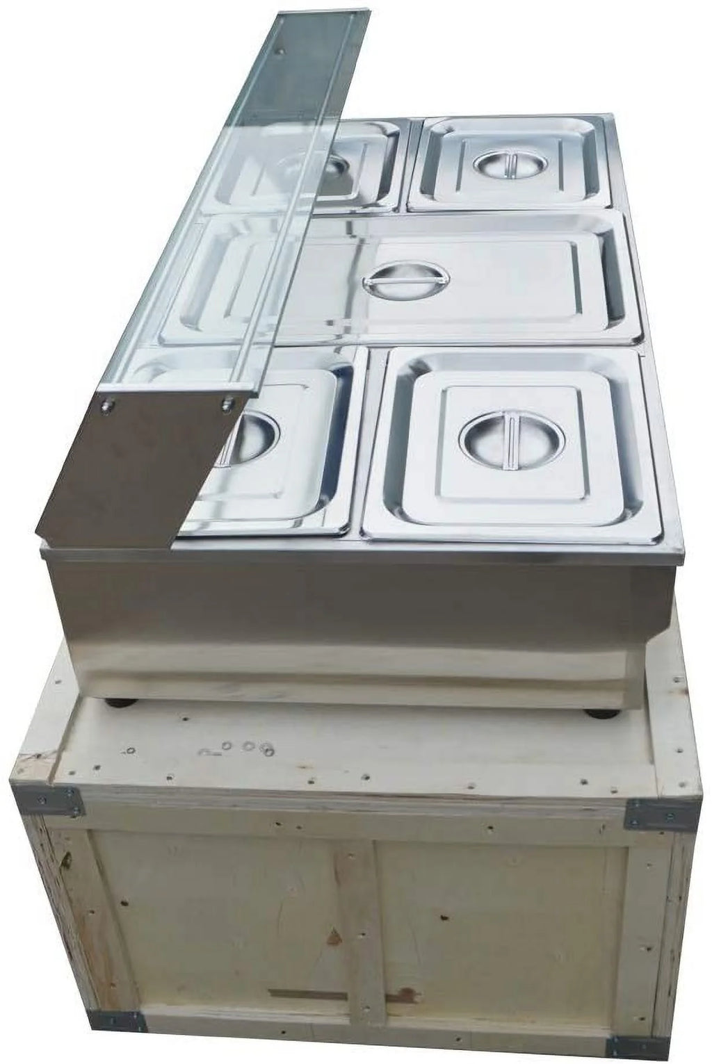 5-Pot Commercial Buffet Food Warmer with Glass Shield G408