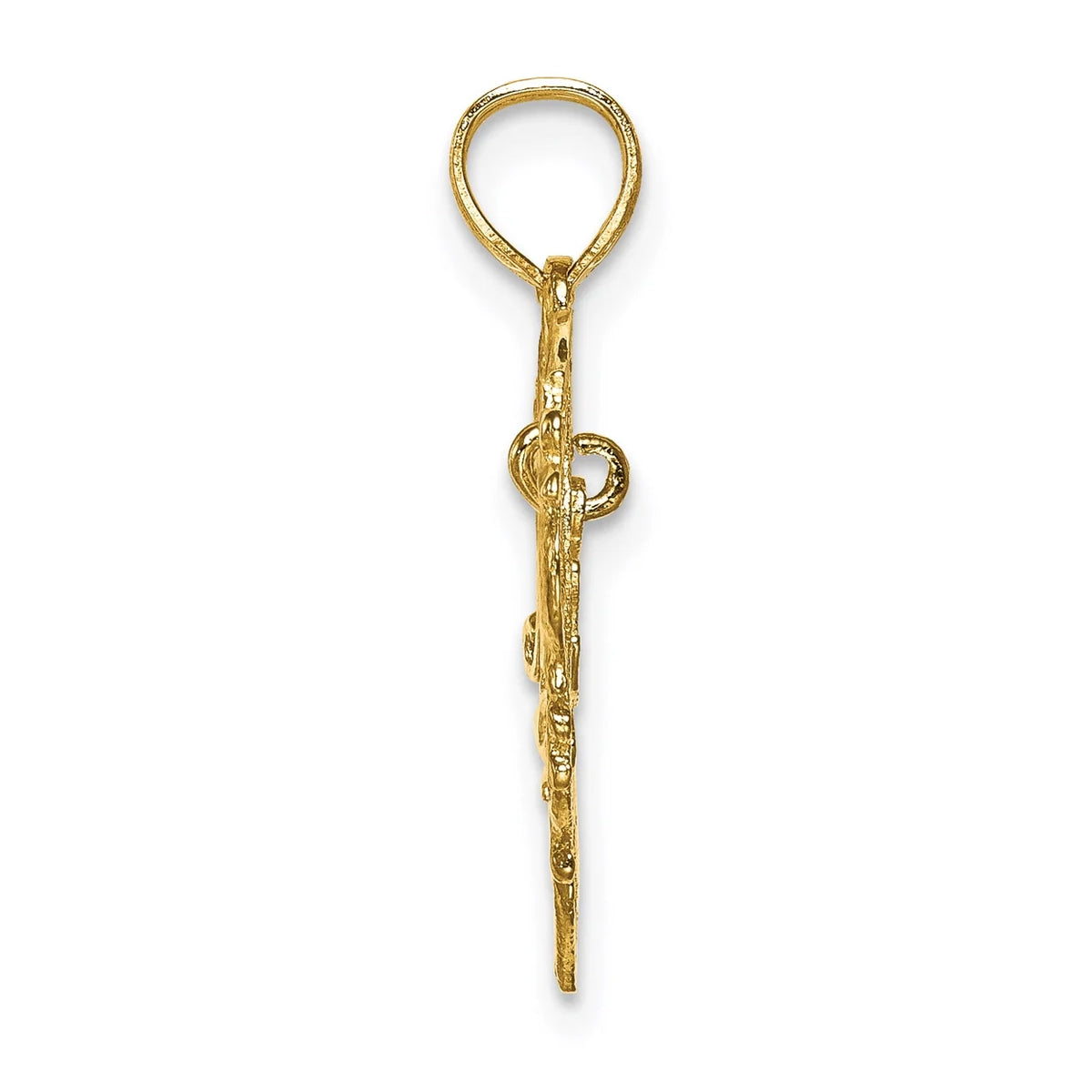 14K Yellow Gold Polished Heart Pendant Charm with 10K Yellow Gold Rope Chain Necklace 18'' O1037
