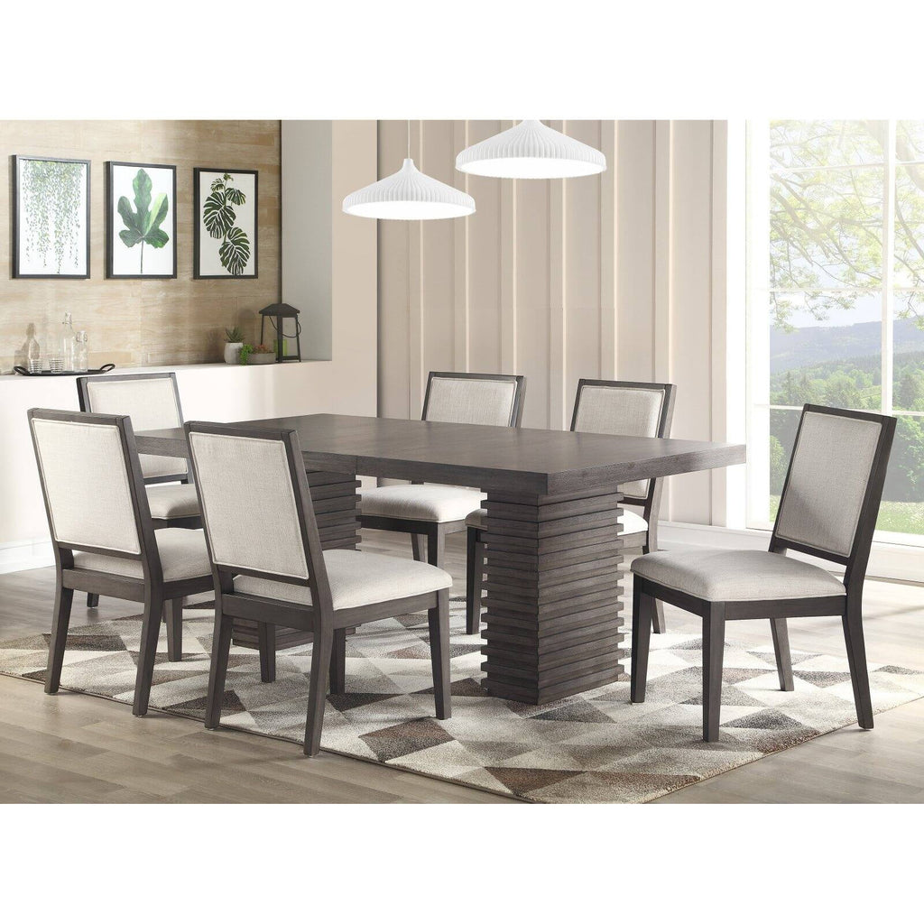 Washed Gray Twin Pedestal Dining Table I855196