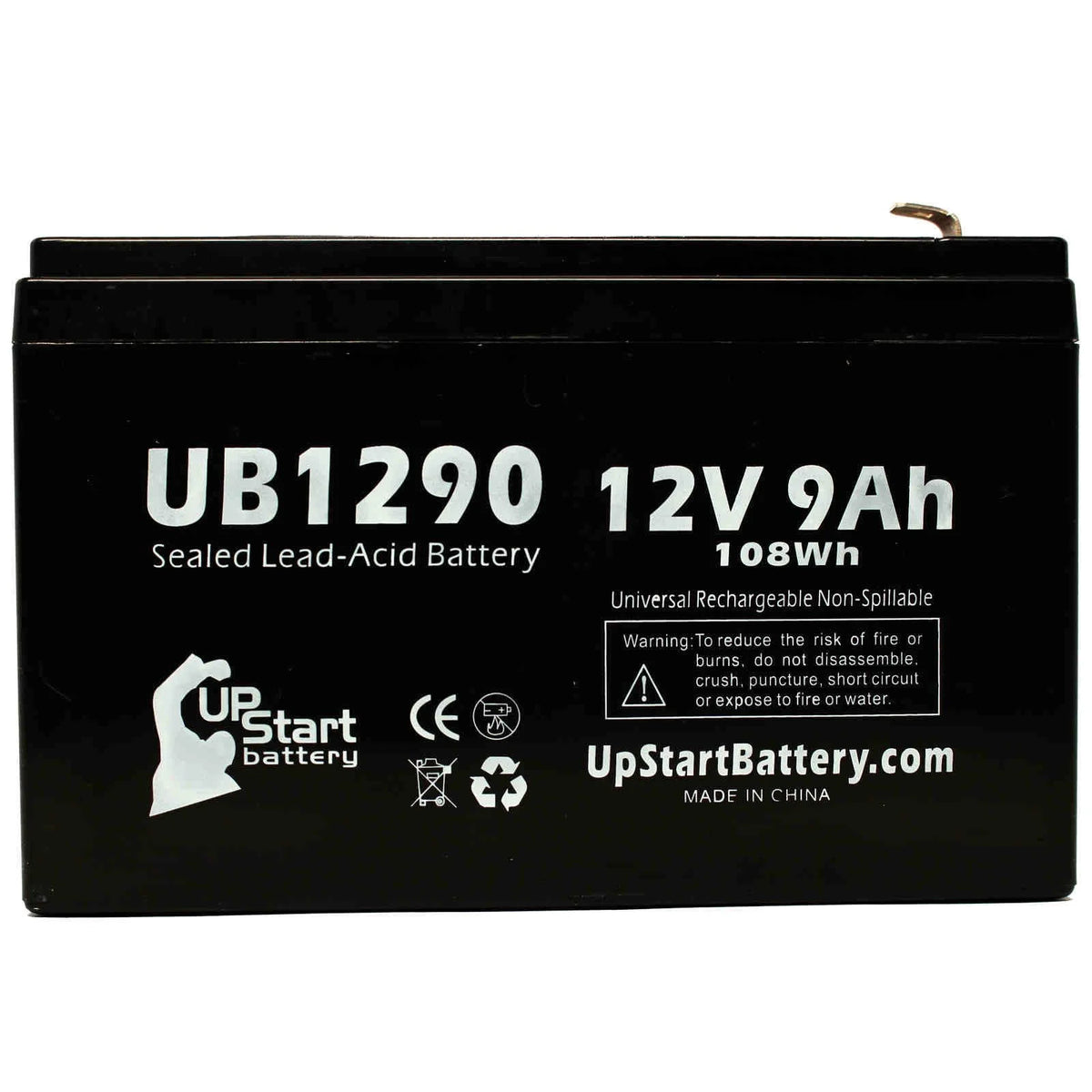 5x Pack Replacement Sealed Lead Acid Battery (12V, 9Ah, 9000mAh, AGM, SLA) with F1 Terminal Adapters G8791
