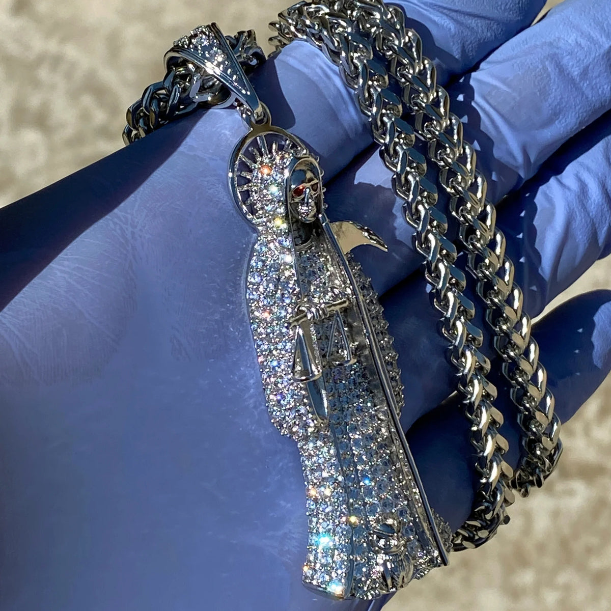 Stainless Steel Franco Chain Necklace 36" W7813