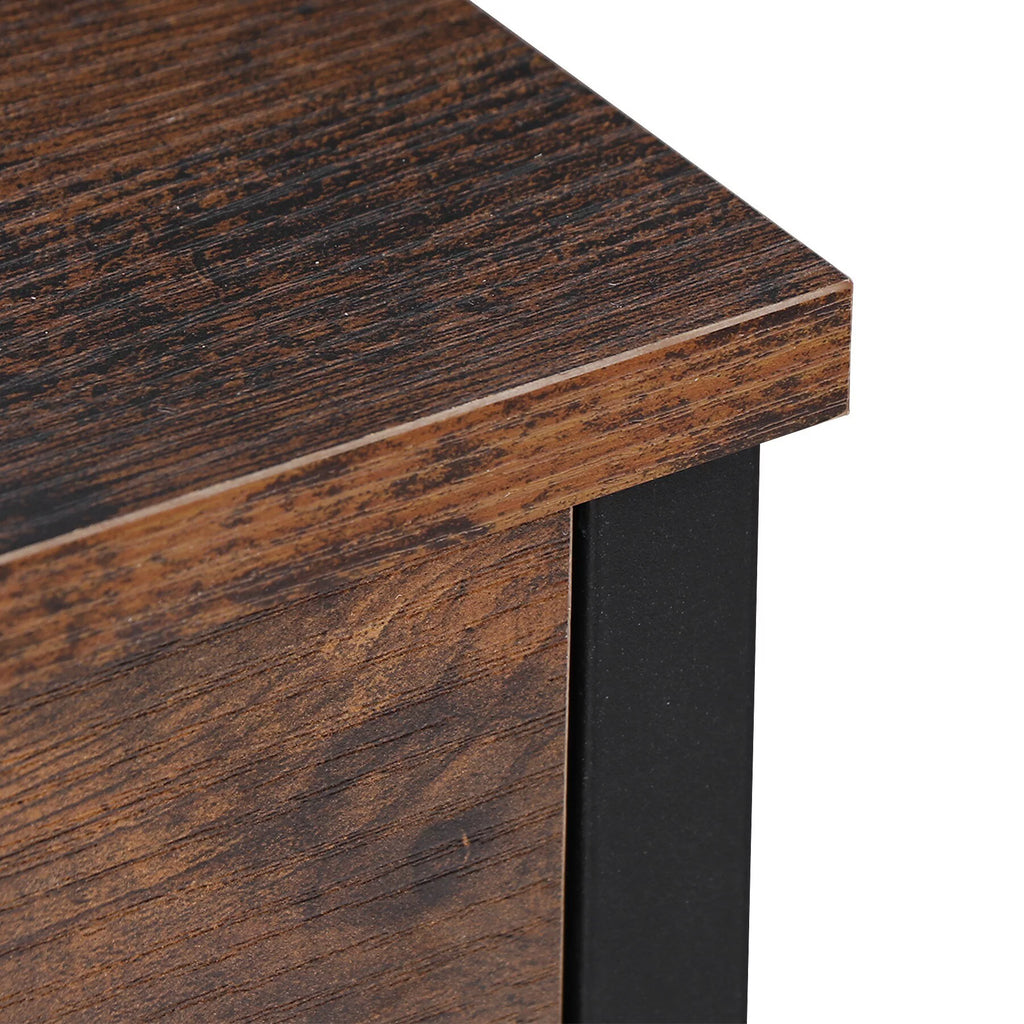 Brown Metal Frame End Table J9551