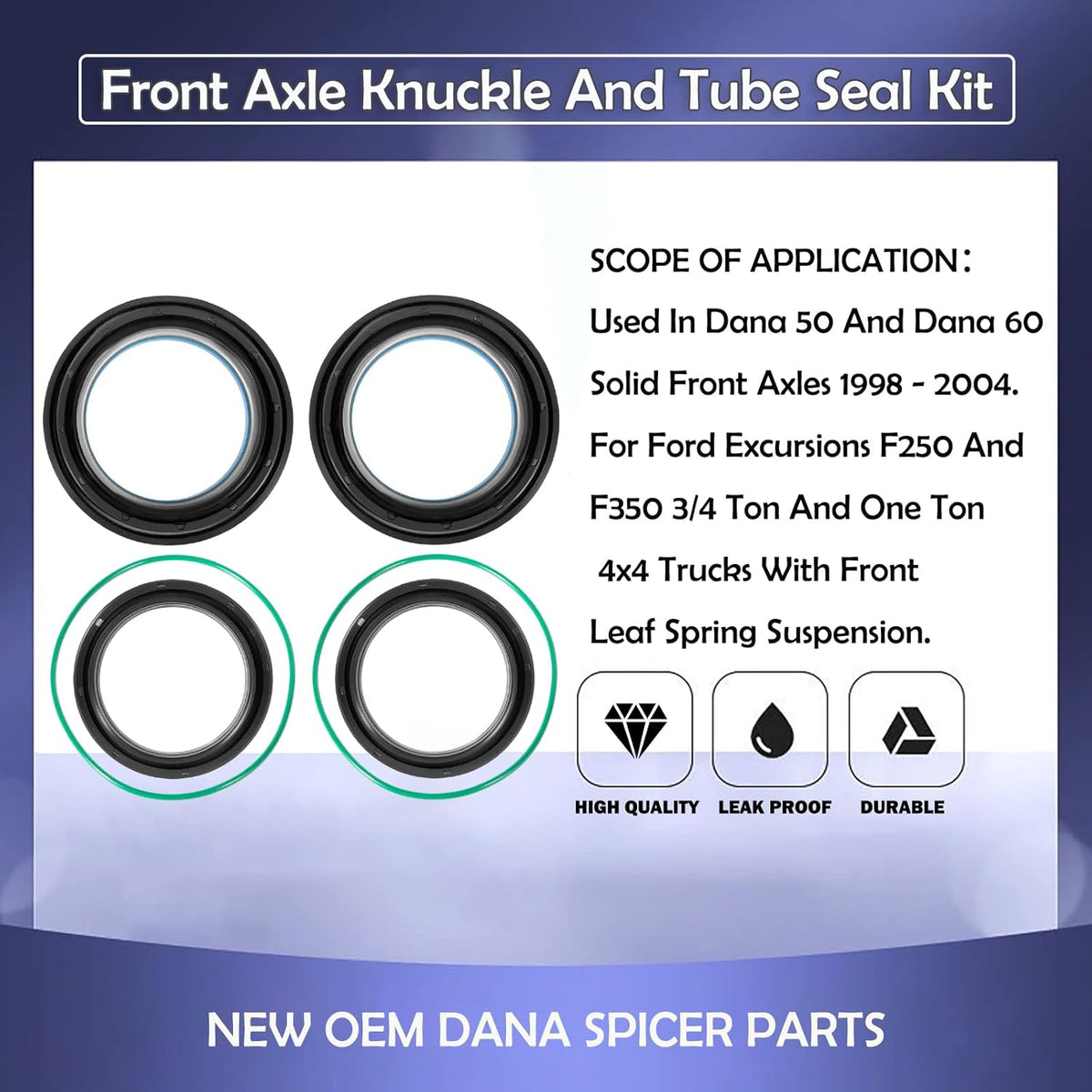 Front Axle Knuckle And Tube Seal Kit N41857