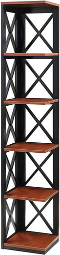 5 Tier Corner Bookcase, Gray X7349