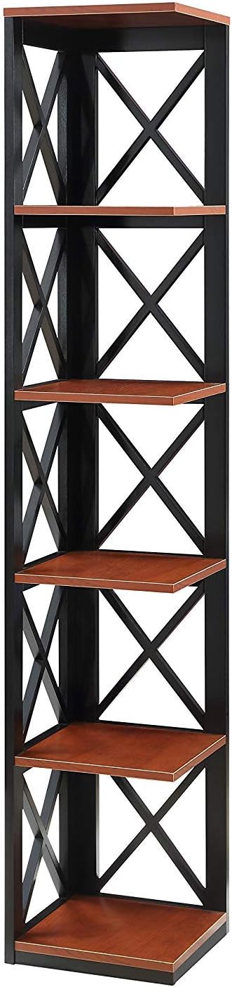 5 Tier Corner Bookcase, Gray X7349