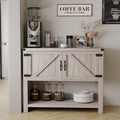 White 2 Door Buffet Storage Cabinet with Bottom Open Shelf U406417