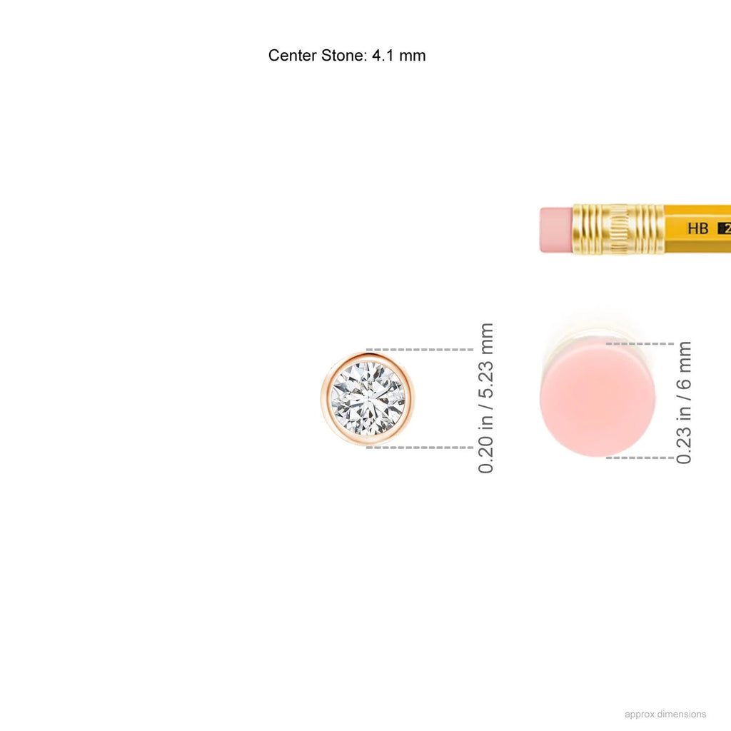 14K Rose Gold Diamond Solitaire Pendant Necklace B858810