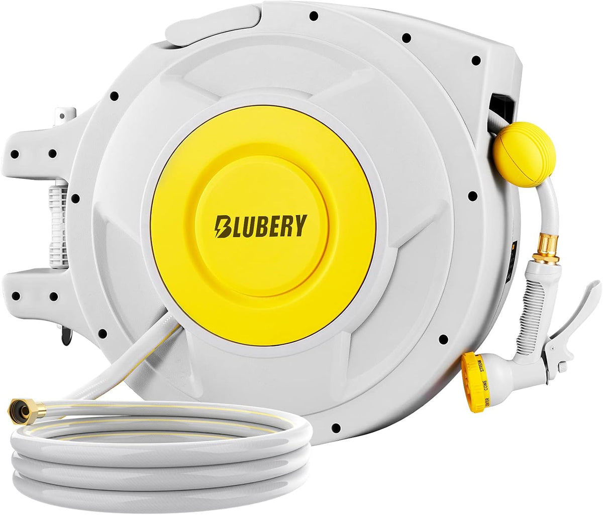 Retractable Garden Hose Reel with 8 Pattern Spray Nozzle X59058