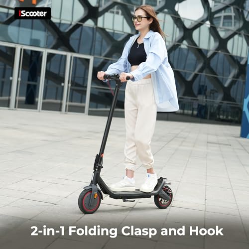 Electric Scooter, 18/12 Miles Long Range, 22/19/18 Mph Top Speed, Double Braking Systems U408565