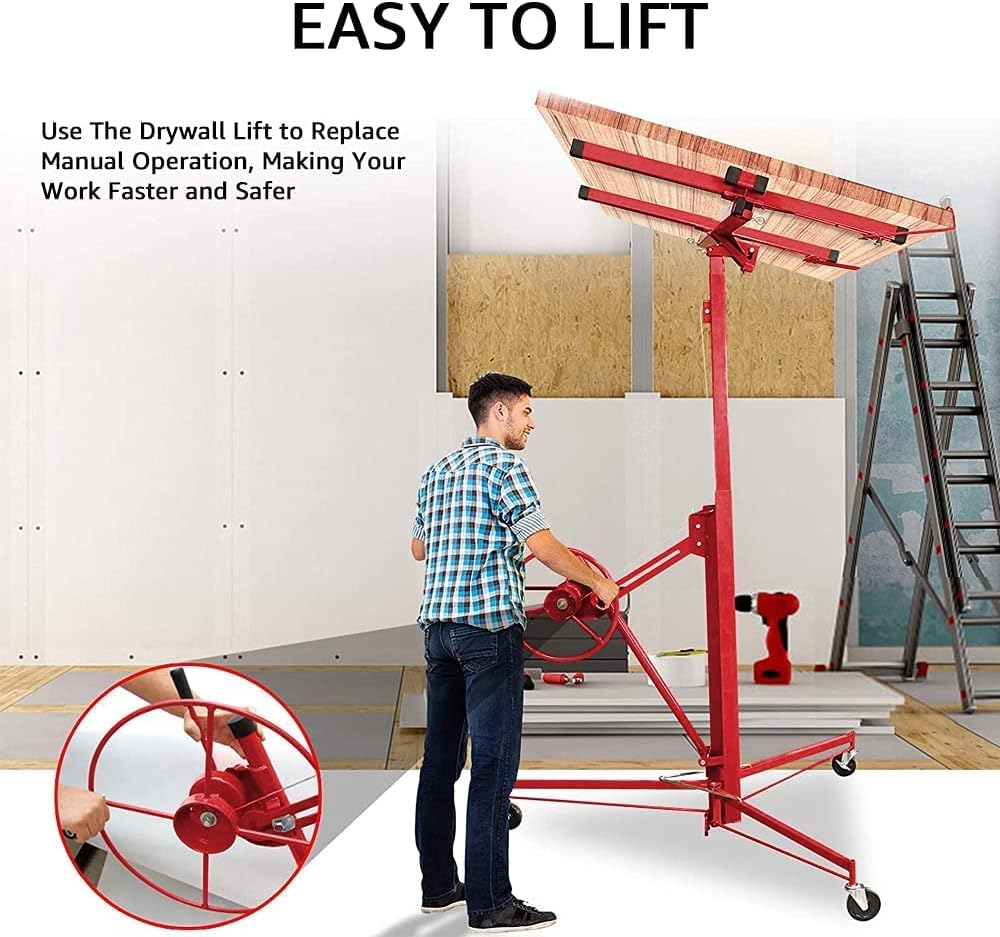 Drywall Lift Panel Hoist with Adjustable Telescopic Arm, 150 lbs N962