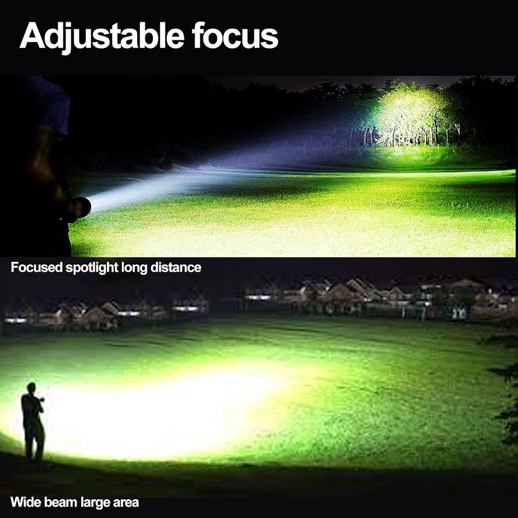 Brightest Rechargeable Zoom Flashlight Lantern Combo F3365