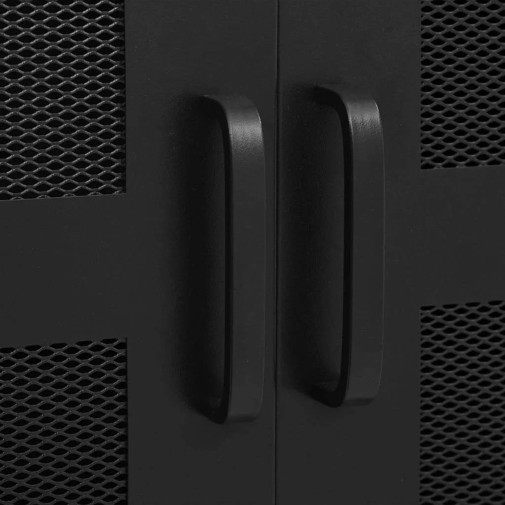 Black Steel Office Cabinet with Mesh Doors R784256