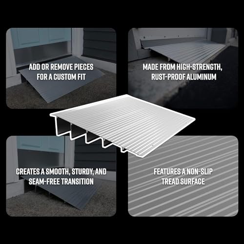 Portable Self Supporting Aluminum Modular Entry Threshold Ramp, 6 Inch B97701