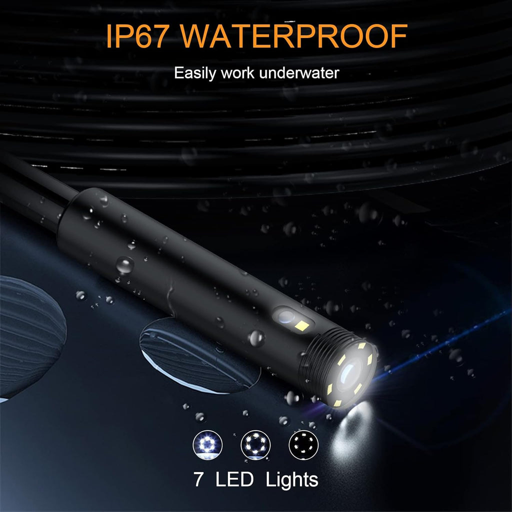 5 inch Dual Lens Industrial Endoscope with 16.5ft Semi-Rigid Cable T3070