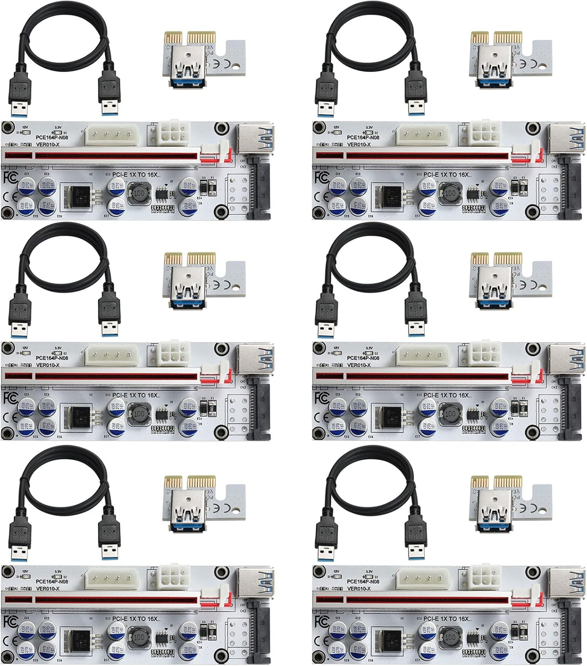 PCI-E 1X to 16X Riser Card with 24in USB 3.0 Extension Cable C18633
