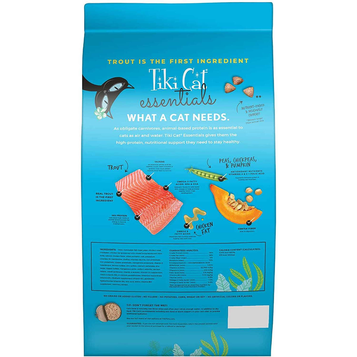 Tiki Cat Essentials Trout and Menhaden Fish Meal Recipe Dry Cat Food L47063