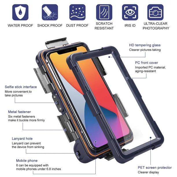 Waterproof Protective Case for Samsung Galaxy A12 and Phones Up to 6.9 Inch with Lanyard T15762